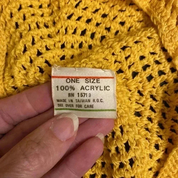 Golden Yellow French Style Crochet Beret - Picture 3 of 5